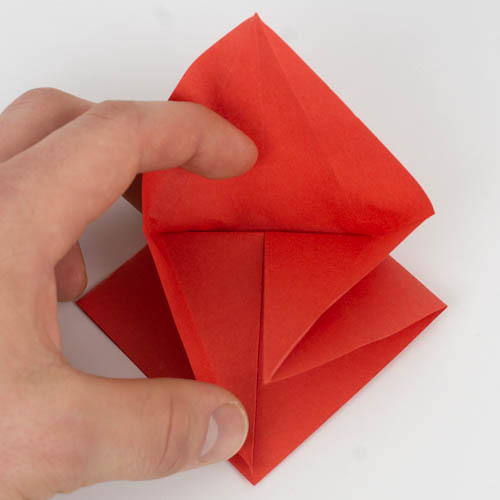 Tasche in die die Seiten gefaltet werden - Origami Vogel